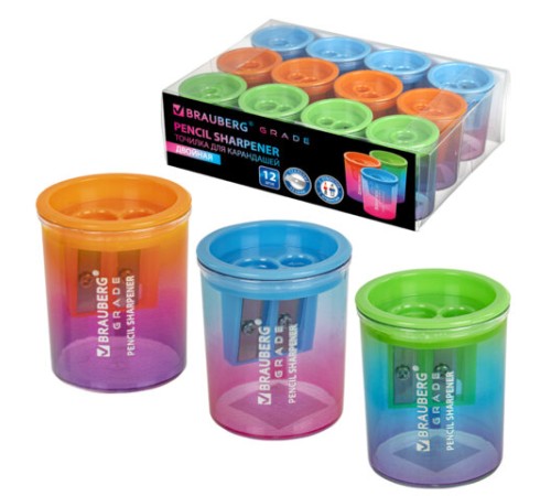 Точилка для классических и утолщенных карандашей BRAUBERG 