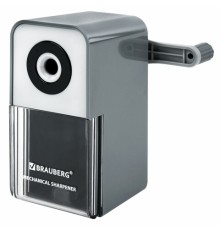 Точилка механическая BRAUBERG CLASSIC, для чернографитных и цветных карандашей, корпус светло-серый, 272002