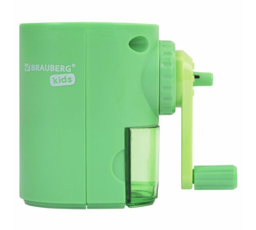 Точилка механическая BRAUBERG KIDS, для простых и цветных карандашей, корпус мятный, крепление к столу, 272003