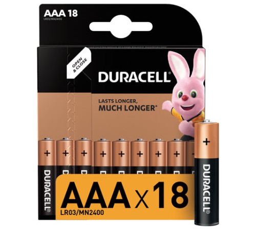 Батарейки КОМПЛЕКТ 18 шт., DURACELL Basic ОРИГИНАЛ, AAA (LR03, 24А), алкалиновые, мизинчиковые, 81483686 Батарейки КОМПЛЕКТ 18 шт., DURACELL Basic ОРИГИНАЛ, AAA (LR03, 24А), алкалиновые, мизинчиковые, 81483686