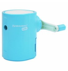 Точилка механическая BRAUBERG KIDS, для простых и цветных карандашей, корпус голубой, крепление к столу, 272005