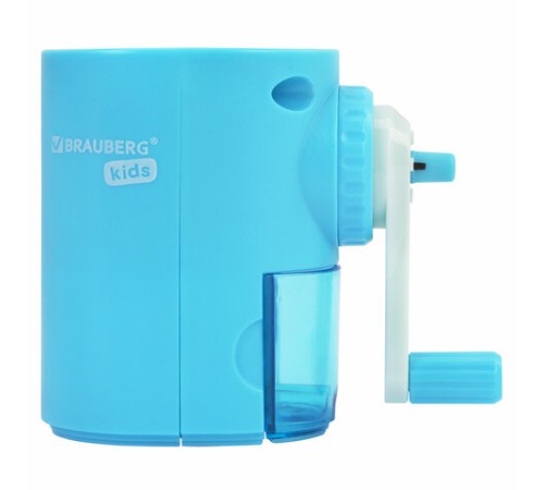 Точилка механическая BRAUBERG KIDS, для простых и цветных карандашей, корпус голубой, крепление к столу, 272005