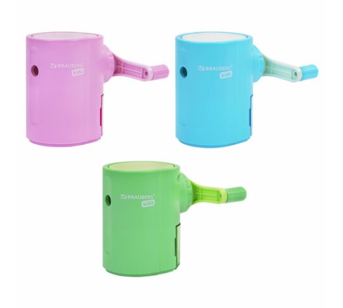Точилка механическая BRAUBERG KIDS, для простых и цветных карандашей, цвет корпуса ассорти, 272006