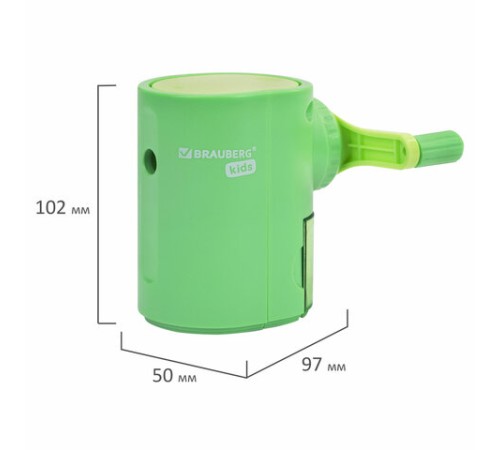 Точилка механическая BRAUBERG KIDS, для простых и цветных карандашей, цвет корпуса ассорти, 272006