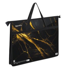 Папка для рисунков и чертежей с ручками BRAUBERG А3, пластик, молния сверху, 