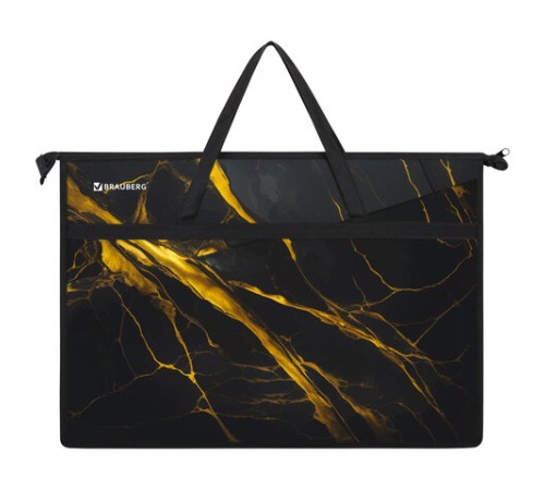 Папка для рисунков и чертежей с ручками BRAUBERG А3, пластик, молния сверху, 