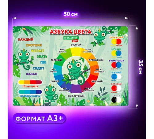 Настольное покрытие BRAUBERG KIDS для труда и творческих занятий, ПВХ, 