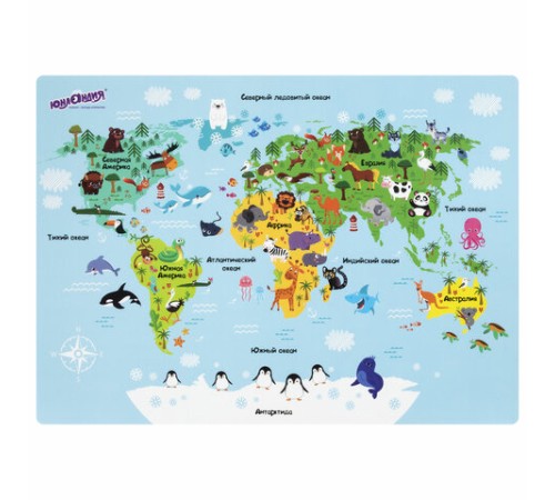 Настольное покрытие ЮНЛАНДИЯ, А3+, пластик, 46x33 см, 