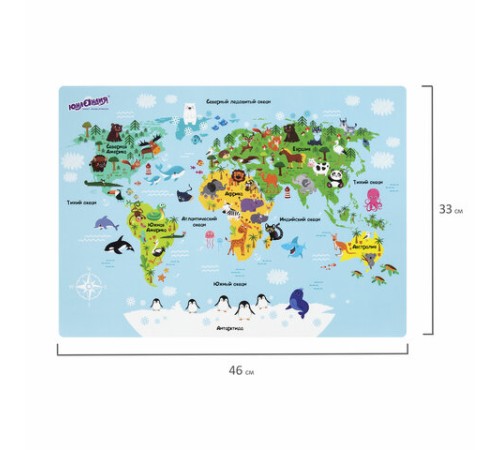 Настольное покрытие ЮНЛАНДИЯ, А3+, пластик, 46x33 см, 