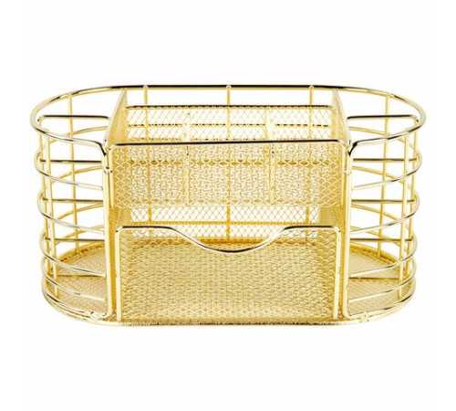 Органайзер для косметики и мелочей металлический 9 секций, MONTE VITA (МОНТЕ ВИТА), 105х218х110 мм, золото, 272475