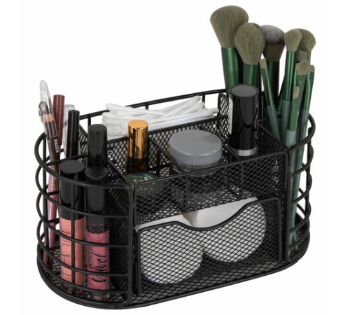 Органайзер для косметики и мелочей металлический 9 секций, MONTE VITA (МОНТЕ ВИТА), 105х218х110 мм, чёрный, 272476