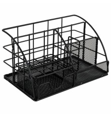 Органайзер для косметики и мелочей металлический 5 секций, MONTE VITA (МОНТЕ ВИТА), 140х220х127 мм, чёрный, 272478