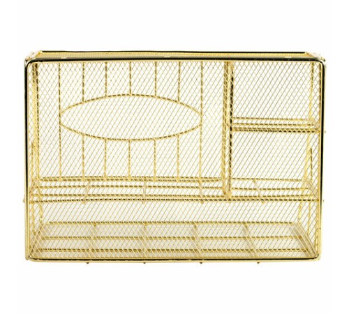 Органайзер для косметики и мелочей металлический 4 секции, MONTE VITA (МОНТЕ ВИТА), 160х240х150 мм, золото, 272479