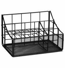 Органайзер для косметики и мелочей металлический 4 секции, MONTE VITA (МОНТЕ ВИТА), 160х240х150 мм, черный, 272480