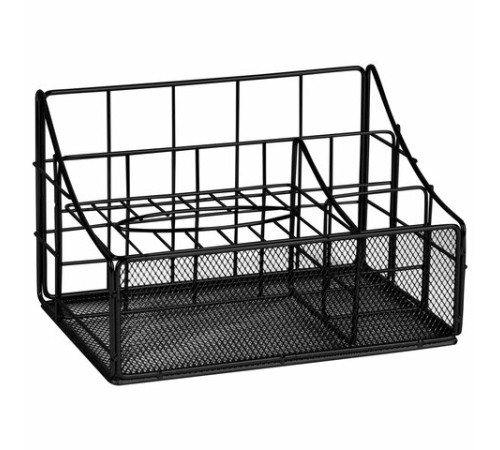 Органайзер для косметики и мелочей металлический 4 секции, MONTE VITA (МОНТЕ ВИТА), 160х240х150 мм, черный, 272480