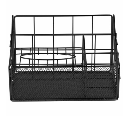 Органайзер для косметики и мелочей металлический 4 секции, MONTE VITA (МОНТЕ ВИТА), 160х240х150 мм, черный, 272480