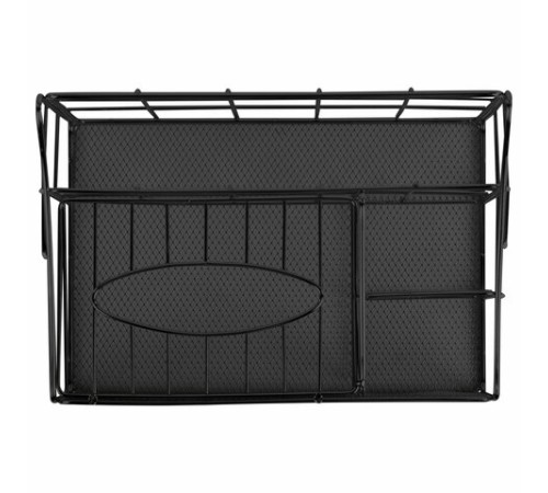 Органайзер для косметики и мелочей металлический 4 секции, MONTE VITA (МОНТЕ ВИТА), 160х240х150 мм, черный, 272480