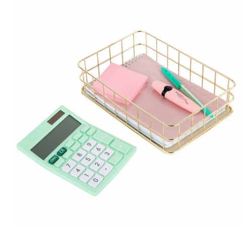 Органайзер-корзинка для косметики и мелочей металлическая MONTE VITA (МОНТЕ ВИТА), 242х162х63 мм, золото, 272481