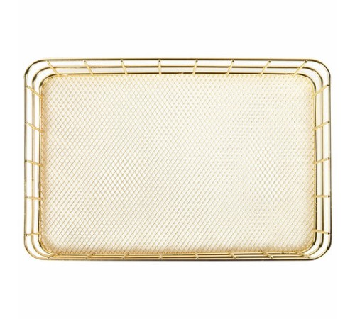 Органайзер-корзинка для косметики и мелочей металлическая MONTE VITA (МОНТЕ ВИТА), 242х162х63 мм, золото, 272481