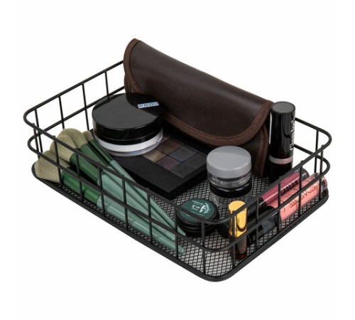 Органайзер-корзинка для косметики и мелочей металлическая MONTE VITA (МОНТЕ ВИТА), 242х162х63 мм, черный, 272482