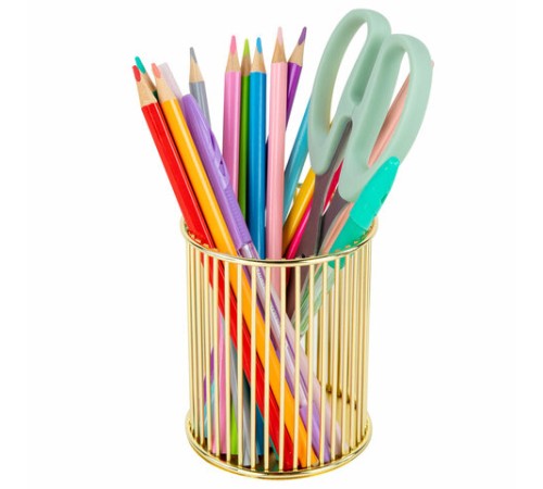 Органайзер-стаканчик для косметики и мелочей MONTE VITA (МОНТЕ ВИТА), металлический, 100х80 мм, золото, 272484