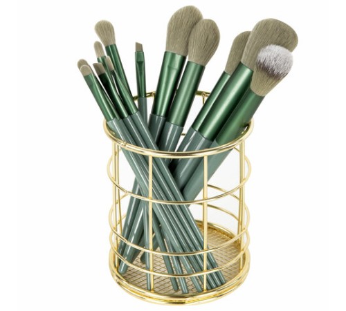 Органайзер-стаканчик для косметики и мелочей MONTE VITA (МОНТЕ ВИТА), металлический, 100х90 мм, золото, 272486