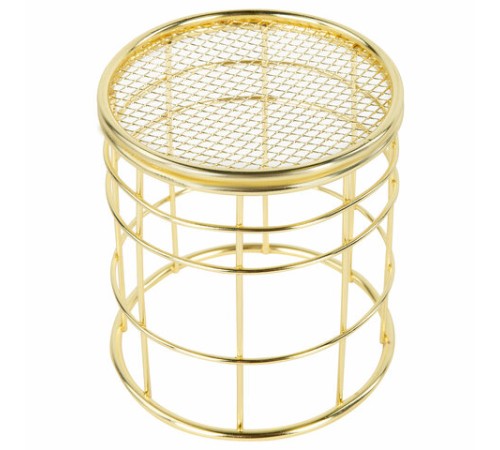 Органайзер-стаканчик для косметики и мелочей MONTE VITA (МОНТЕ ВИТА), металлический, 100х90 мм, золото, 272486