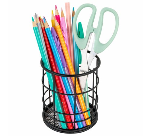 Органайзер-стаканчик для косметики и мелочей MONTE VITA (МОНТЕ ВИТА), металлический, 100х90 мм, черный, 272487