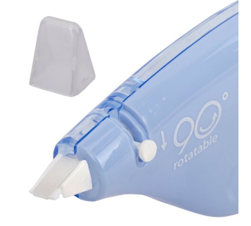 Корректирующая лента BRAUBERG PASTEL 5 мм х 12 м, вращающийся наконечник 90°, механизм перемотки, корпус голубой, блистер, 272488