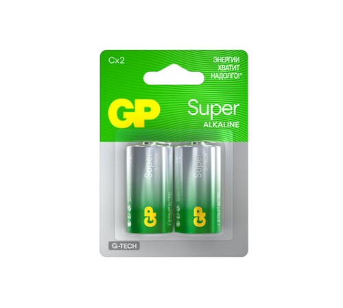 Батарейки КОМПЛЕКТ 2 шт., GP Super G-Tech, С (LR14, 14А), алкалиновые, блистер, 14A-2CR2 Батарейки КОМПЛЕКТ 2 шт., GP Super G-Tech, С (LR14, 14А), алкалиновые, блистер, 14A-2CR2