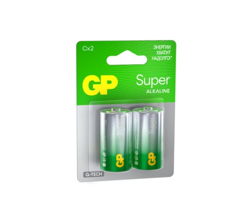Батарейки КОМПЛЕКТ 2 шт., GP Super G-Tech, С (LR14, 14А), алкалиновые, блистер, 14A-2CR2 Батарейки КОМПЛЕКТ 2 шт., GP Super G-Tech, С (LR14, 14А), алкалиновые, блистер, 14A-2CR2