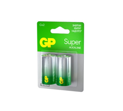 Батарейки КОМПЛЕКТ 2 шт., GP Super G-Tech, С (LR14, 14А), алкалиновые, блистер, 14A-2CR2 Батарейки КОМПЛЕКТ 2 шт., GP Super G-Tech, С (LR14, 14А), алкалиновые, блистер, 14A-2CR2