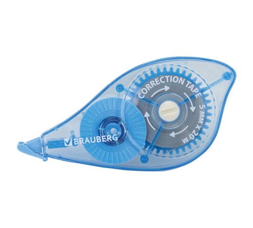 Корректирующая лента BRAUBERG PRO, 5 мм х 20 м, механизм перемотки, корпус синий, блистер, 272492