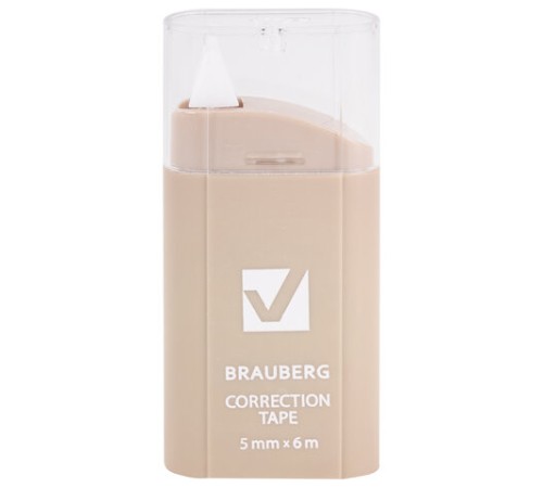 Корректирующая лента BRAUBERG COMPACT PASTEL, 5 мм х 6 м, корпус ассорти, блистер, 272495