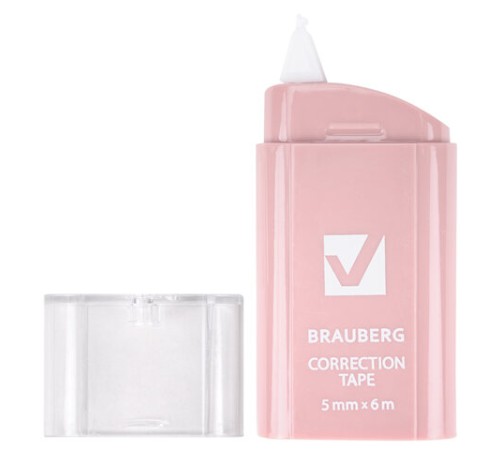 Корректирующая лента BRAUBERG COMPACT PASTEL, 5 мм х 6 м, корпус ассорти, блистер, 272495