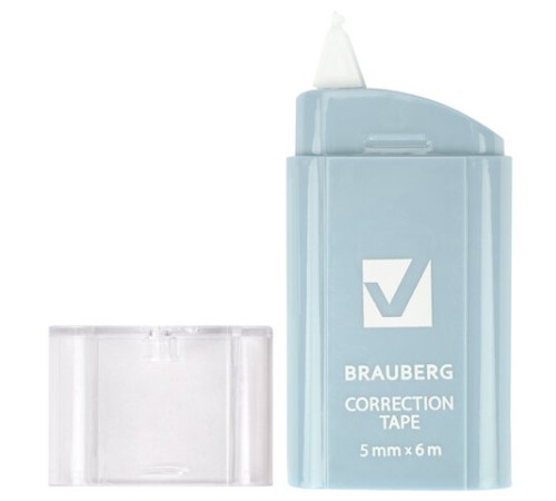Корректирующая лента BRAUBERG COMPACT PASTEL, 5 мм х 6 м, КОМПЛЕКТ 6 штук, пенал с zip-lock, 272496