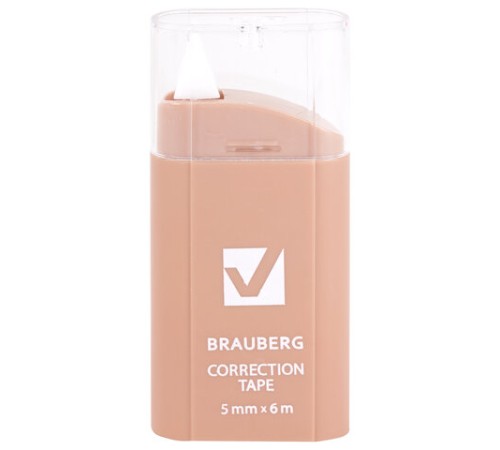 Корректирующая лента BRAUBERG COMPACT PASTEL, 5 мм х 6 м, КОМПЛЕКТ 6 штук, пенал с zip-lock, 272496