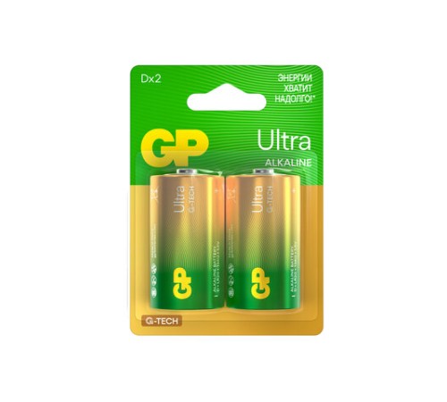 Батарейки КОМПЛЕКТ 2 шт., GP Ultra G-Tech, D (LR20, 13А), алкалиновые, блистер, 13AU-CR2 Батарейки КОМПЛЕКТ 2 шт., GP Ultra G-Tech, D (LR20, 13А), алкалиновые, блистер, 13AU-CR2