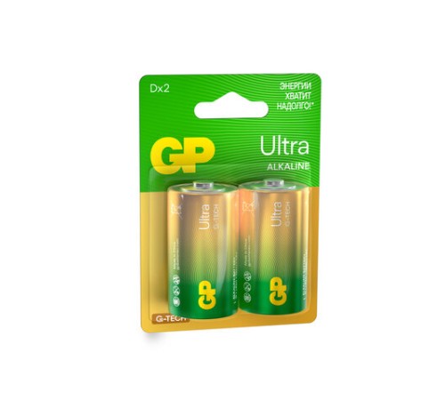Батарейки КОМПЛЕКТ 2 шт., GP Ultra G-Tech, D (LR20, 13А), алкалиновые, блистер, 13AU-CR2 Батарейки КОМПЛЕКТ 2 шт., GP Ultra G-Tech, D (LR20, 13А), алкалиновые, блистер, 13AU-CR2
