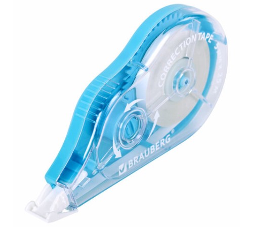 Корректирующая лента BRAUBERG MAXI PLUS, 5 мм х 25 м, механизм перемотки, корпус голубой, блистер, 272500