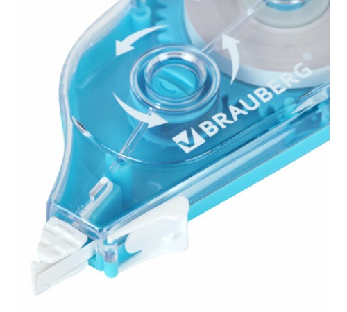 Корректирующая лента BRAUBERG MAXI PLUS, 5 мм х 25 м, механизм перемотки, корпус голубой, блистер, 272500