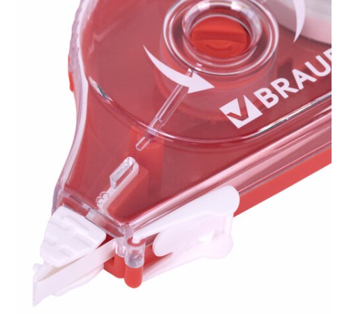 Корректирующая лента BRAUBERG MAXI PLUS, 5 мм х 25 м, механизм перемотки, корпус красный, блистер, 272501