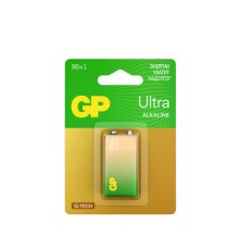 Батарейка 1 шт., GP Ultra G-Tech, Крона (6LR61, 6LF22, 1604A), алкалиновая, блистер, 1604AU-5CR1