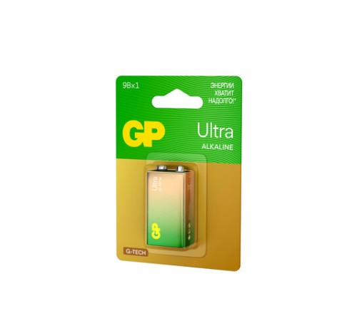 Батарейка 1 шт., GP Ultra G-Tech, Крона (6LR61, 6LF22, 1604A), алкалиновая, блистер, 1604AU-5CR1 Батарейка 1 шт., GP Ultra G-Tech, Крона (6LR61, 6LF22, 1604A), алкалиновая, блистер, 1604AU-5CR1