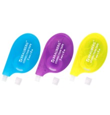 Корректирующая лента BRAUBERG ULTRA NEON, 5 мм х 8 м, цвет ассорти, блистер, 272664