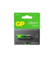 Батарейки КОМПЛЕКТ 4 шт., GP Ultra Plus G-Tech, AA (LR6), алкалиновые, пальчиковые, 15AUPA21-2CRSB4