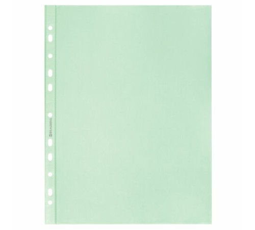 Папки-файлы перфорированные ЗЕЛЕНЫЕ А4 BRAUBERG, комплект 100 шт., гладкие, 35 мкм, 272676