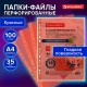 Папки-файлы перфорированные КРАСНЫЕ А4 BRAUBERG, комплект 100 шт., гладкие, 35 мкм, 272677