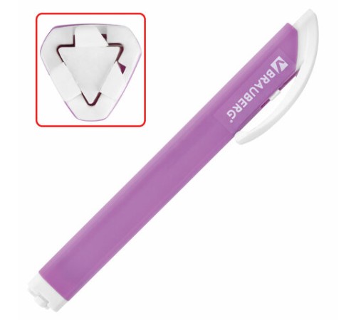 Ластик выдвижной + 2 сменных ластика BRAUBERG 