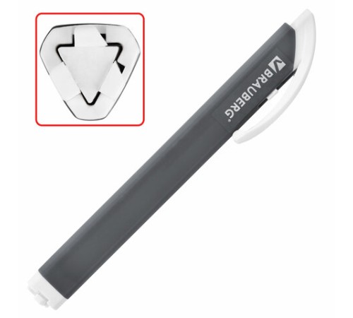 Ластик выдвижной + 2 сменных ластика BRAUBERG 